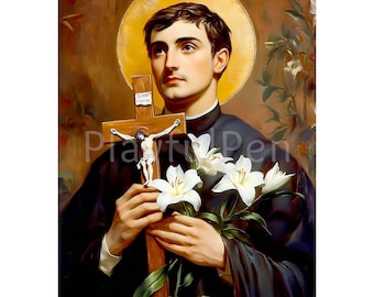 Saint Gerard Majella Wall Art Printable, St Gerard Digital Download, Redemptorist Christian Catholic Poster, Religious Art Home Office Decor