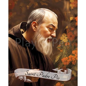Saint Padre Pio Printable Wall Art, Catholic Poster Print, Christian Religious Art Digital Download