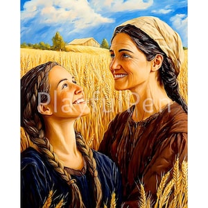 Ruth and Naomi Wall Art Printable, Bible Characters Catholic Printable Poster Print, Religious Art, Instant Digital Download