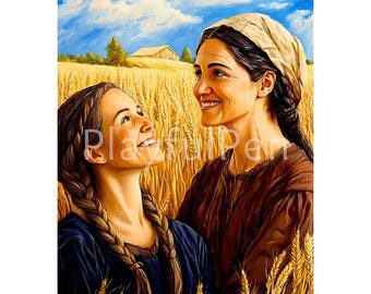 Ruth and Naomi Wall Art Printable, Bible Characters Catholic Printable Poster Print, Religious Art, Instant Digital Download