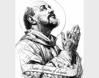 St Ignatius of Loyola Printable Wall Art, Catholic Saint Jesuit Poster Print, Traditional Classical Christian Religious Art Digital Download