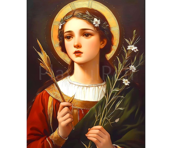 聖ルチアの壁アート、シラクサの聖ルチア、カトリックの印刷可能な