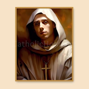 Saint Bruno Printable Wall Art Print, St Bruno of Cologne Digital Download Christian Catholic Poster, Religious Art Home Office Decor
