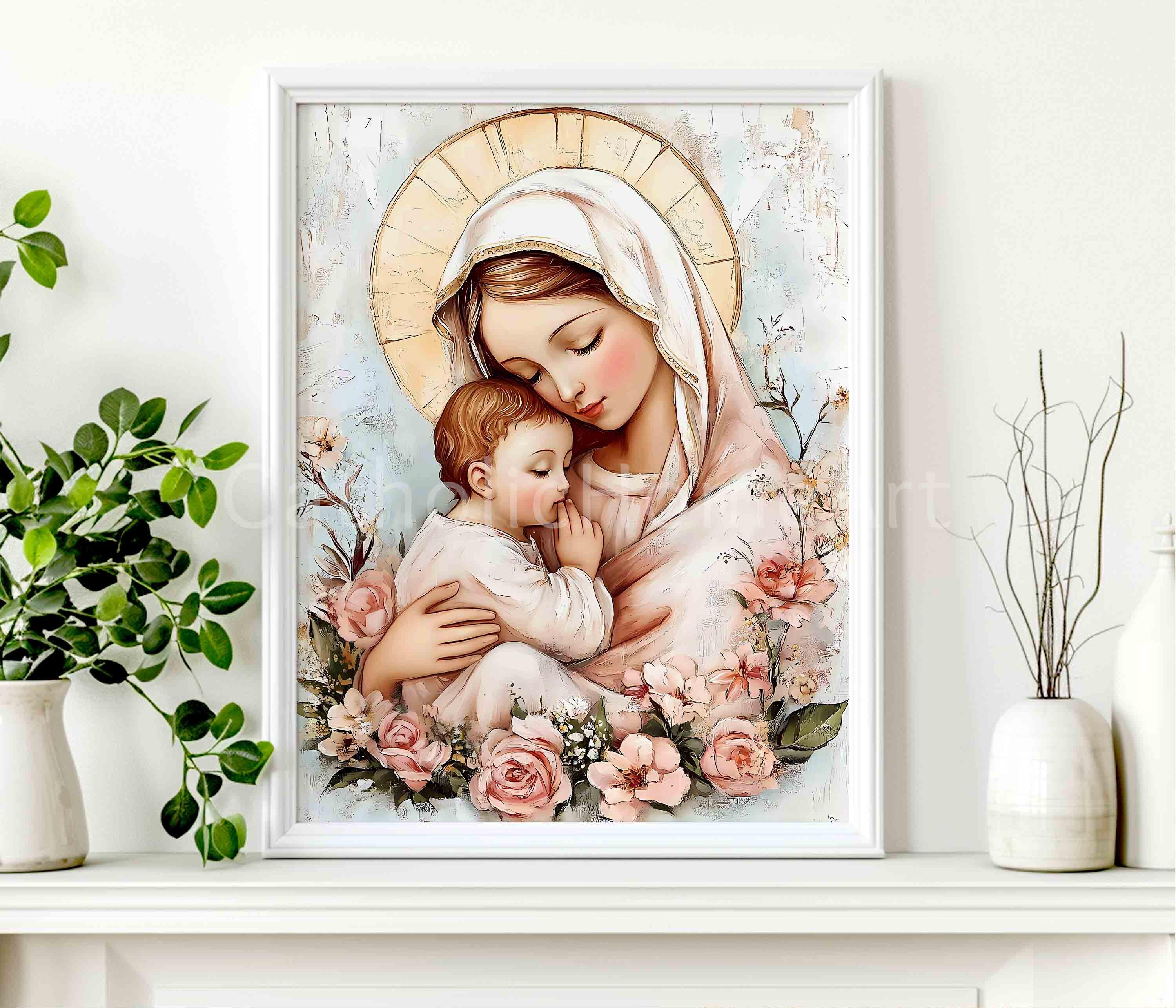 聖母マリア様　イタリア　壁掛け　置飾り物　マリア様　幼子イエス様　8点おまとめ Amazon.co.jp: GLOKAKA 聖母マリアとキリスト イエス ウォール