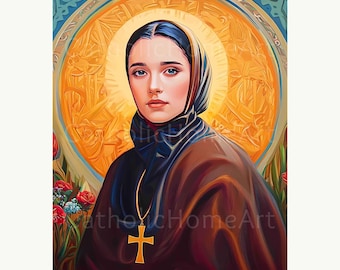 Św. Franciszka Ksawera Cabrini, plakat katolicki do druku, Matka Cabrini, do pobrania w wersji cyfrowej