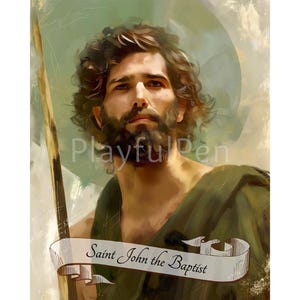 Saint John the Baptist Printable Wall Art, Catholic Poster Print, Religious Art Digital Download