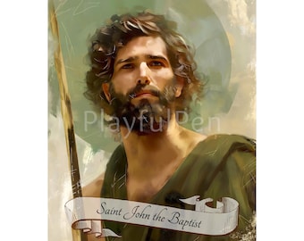 Saint John the Baptist Printable Wall Art, Catholic Poster Print, Religious Art Digital Download