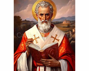 Saint Irenaeus Printable Wall Art, St Irenaeus Print, Christian Catholic Poster, Religious Art Home Decor, Catholic Gift, Digital Download