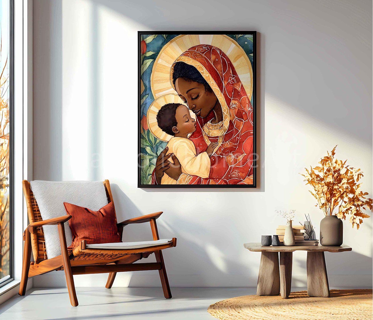 Black Madonna and Child Printable Wall Art, Mary and Infant Jesus ...