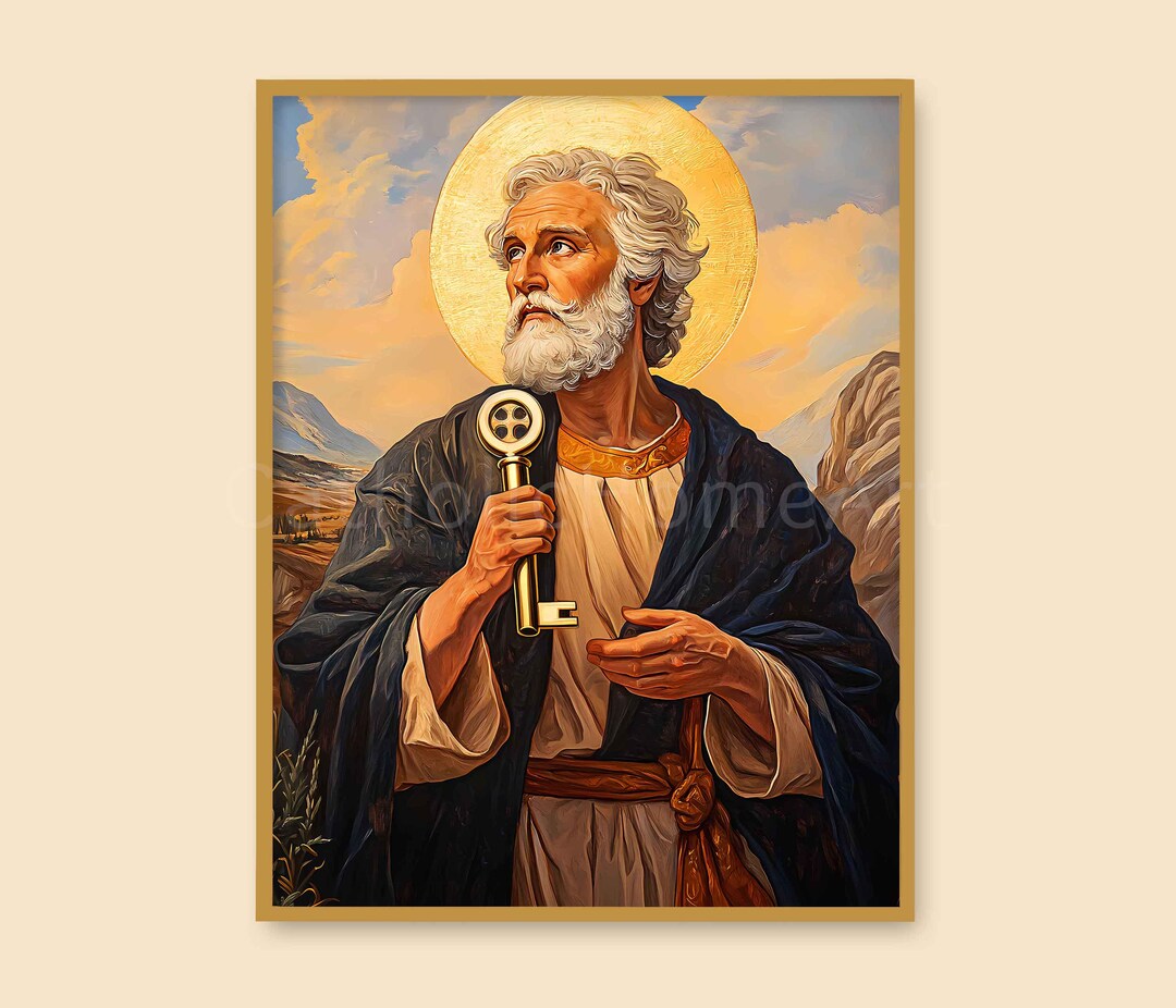 Saint Peter Wall Art Printable, Key to Church and Heaven, Digital ...