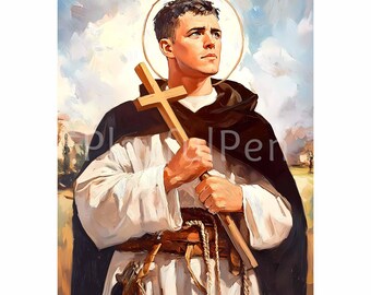 Saint Bruno Picture, St Bruno of Cologne Wall Art Print, Digital Download, Christian Catholic Printable Poster, Religious Art Home Decor
