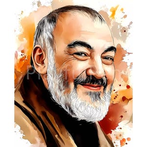 Padre Pio Printable Wall Art, Smiling Padre Pio Catholic Print, St Padre Pio Franciscan Saint Poster, Christian Religious Digital Download