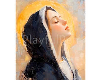 St Faith Wall Art Print, Saint Faith of Conques Picture Digital Download, Catholic Printable Poster, Religious Art Home Decor