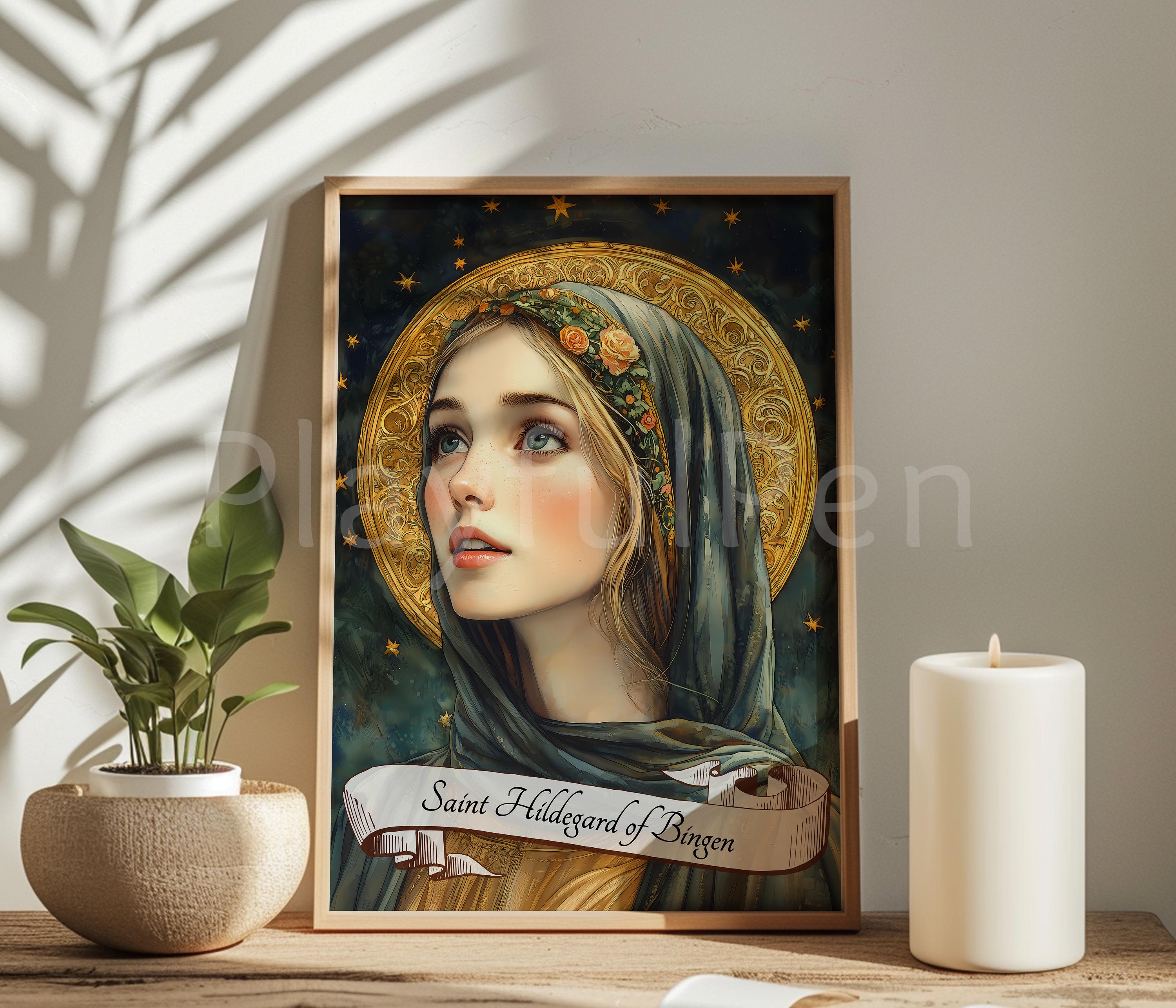 Saint Hildegard of Bingen Printable Wall Art, Catholic Poster Print ...