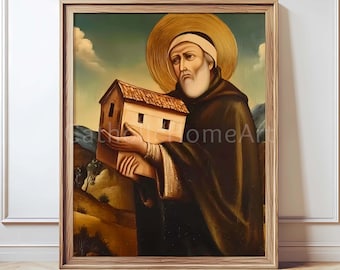 聖ベネディクト ビスコップ ウォール アート 印刷可能、聖ベネディクト