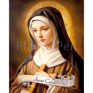 Saint Colette Wall Art, St Colette of Corbie Art Print, Poor Clares Nun ...