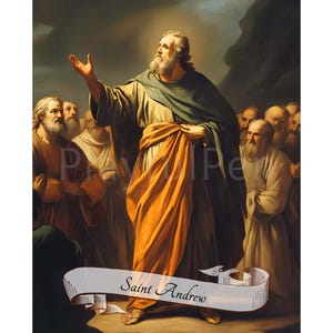 St Andrew the Apostle Wall Art Printable, Saint Andrew Print Digital Download, Christian Catholic Poster, Religious Art Home Office Decor