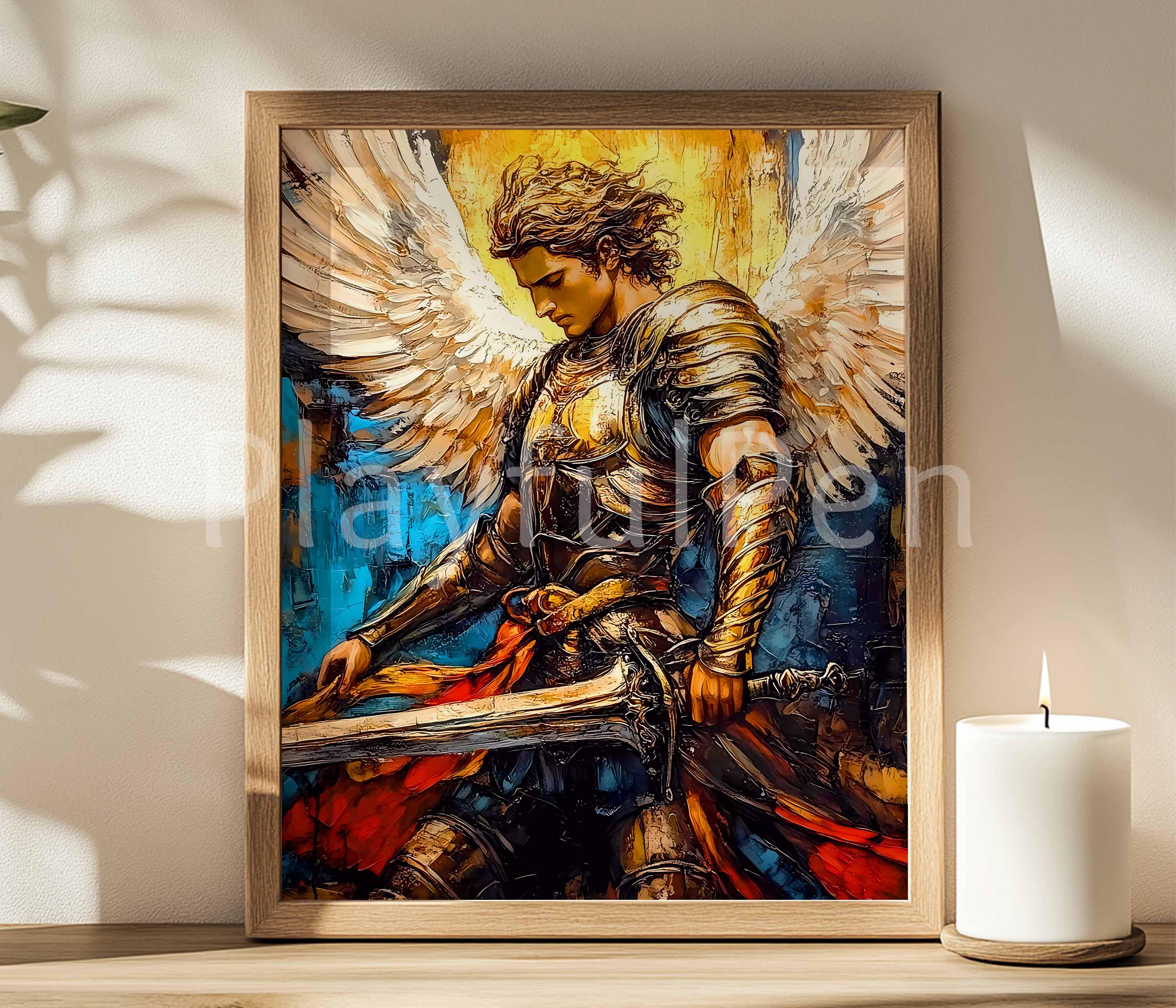 Michael the Archangel Printable Wall Art, St Michael Catholic Poster ...