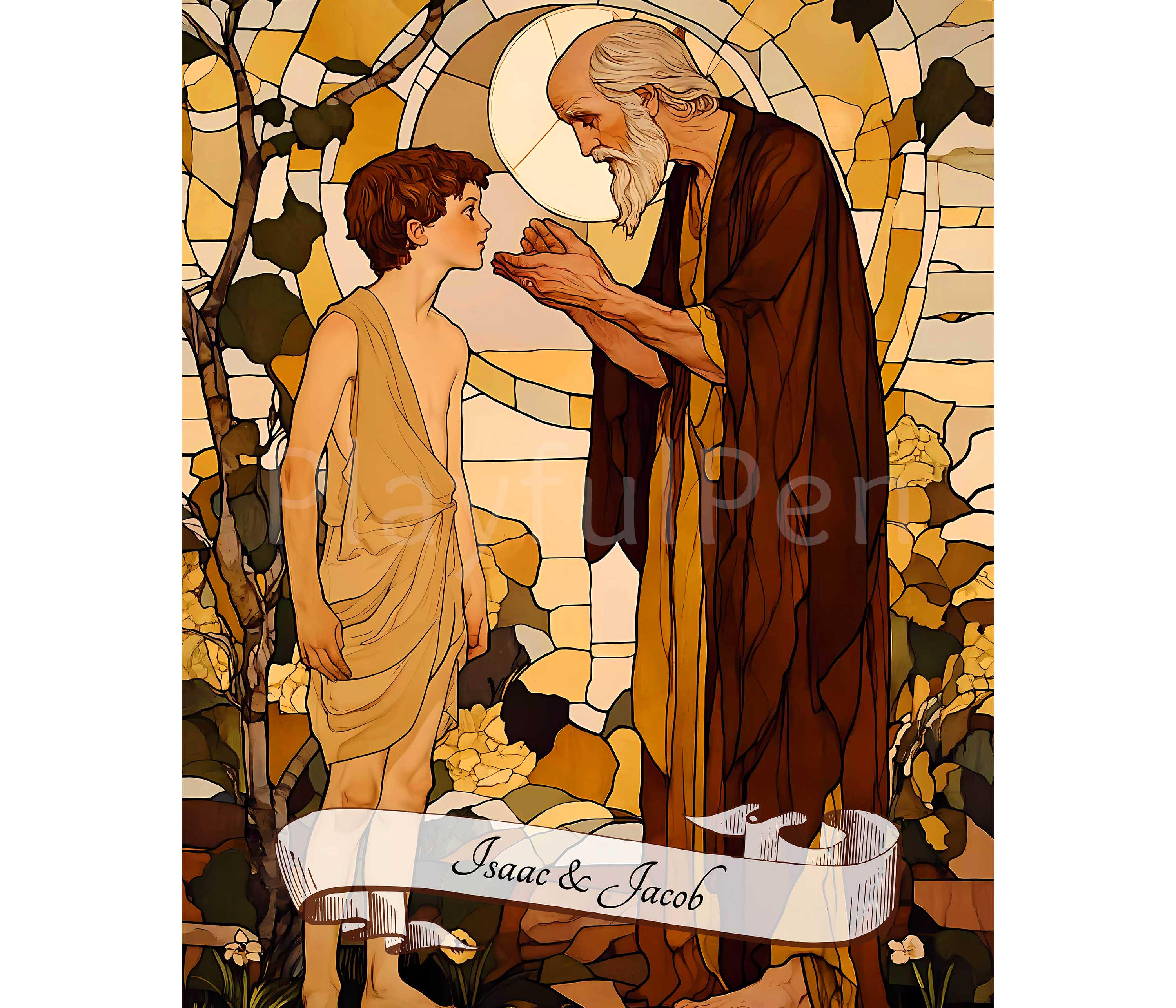 Isaac and Jacob Old Testament Printable Wall Art, Twelve Tribes ...