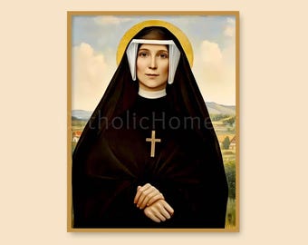 St Faustina druckbare Wandkunst, Heilige Faustina Kowalska Bild, katholische religiöse Poster Druck, sofortiger digitaler Download