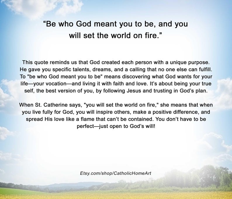 St Catherine of Siena Quote Wall Art, Saint Catherine Quotes, Saint ...