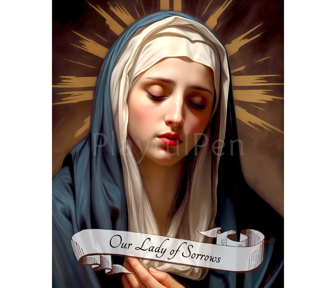 Our Lady of Sorrows Art Print, Pieta Catholic Poster (digital Download ...