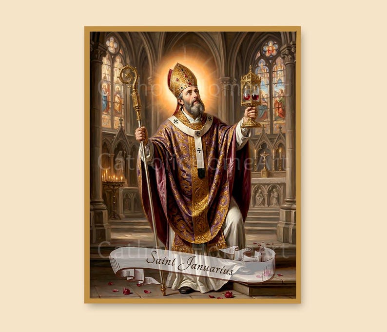 St. Januarius Wall Art Printable, Benevento Italy, Religious Poster ...