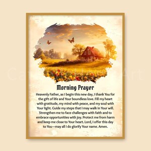Morning Prayer to Start Your Day Printable Wall Art, Morning Offering, Catholic Devotion, Christian Religious Gift, Digital Download