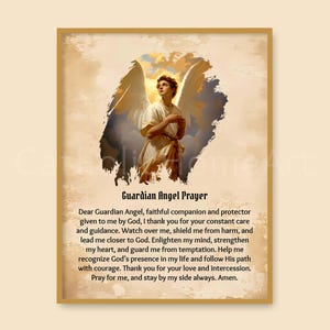 Gebet an meinen Schutzengel Wall Art Printable, Schutzengel Gebet, katholische Hingabe, religiöses Geschenk, digitaler Download