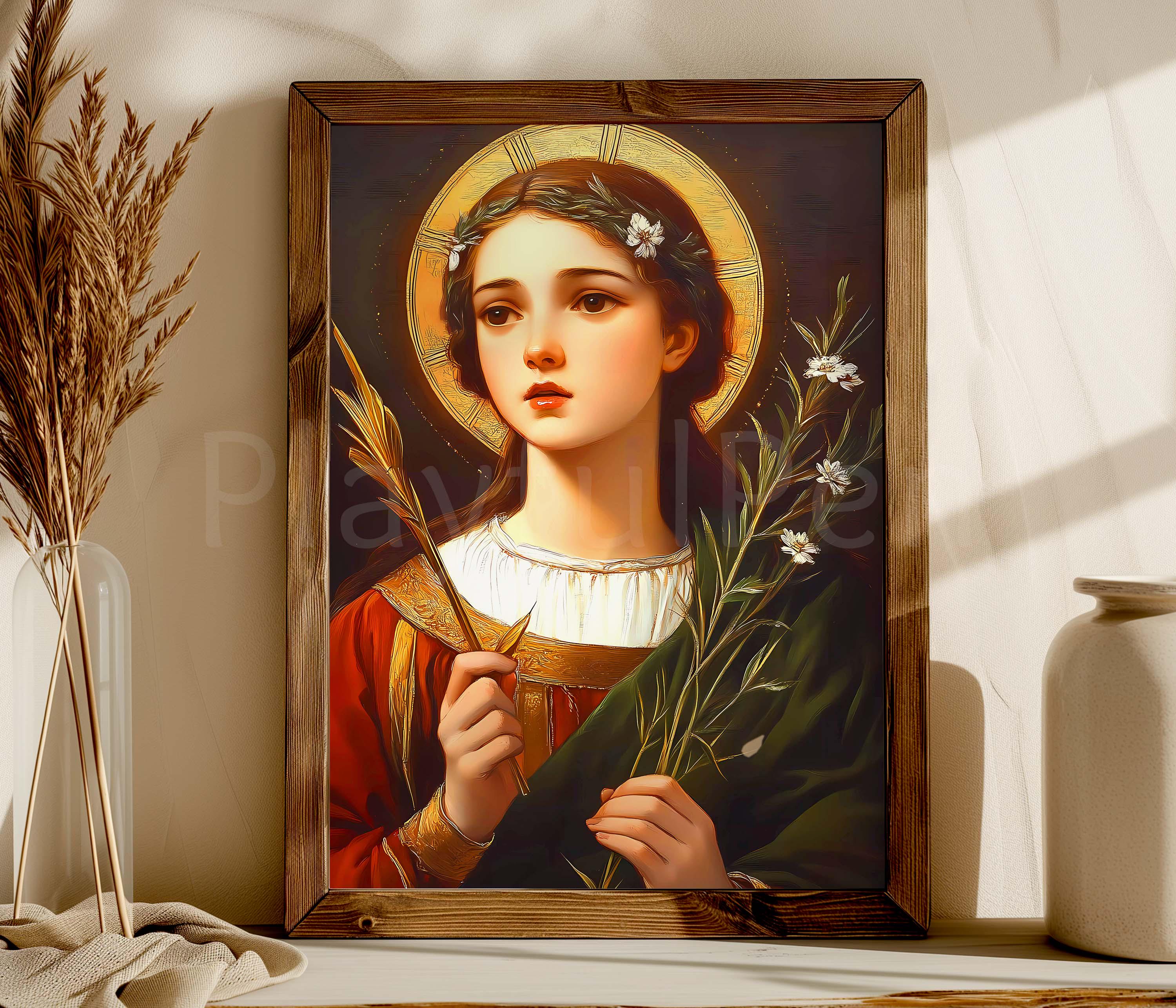 聖ルチアの壁アート、シラクサの聖ルチア、カトリックの印刷可能な