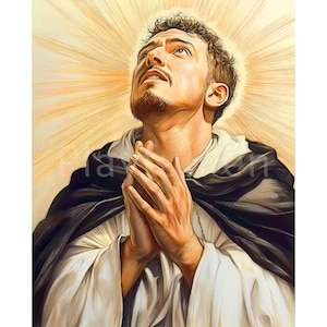 St Dominic Printable Poster Wall Art, Saint Dominic de Guzman Digital Download Christian Catholic Print, Dominican Religious Art