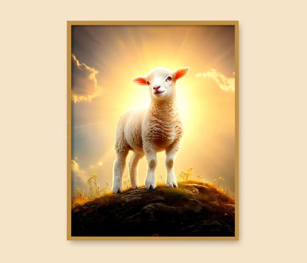 Jesus Christ Lamb of God Printable Wall Art, Christian Picture Image ...