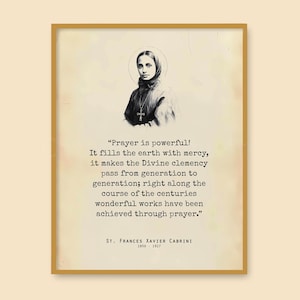 Arte mural imprimible con cita de Santa Francisca Cabrini, citas de Santa Madre Cabrini, frases de oración, citas católicas, citas religiosas, descarga digital