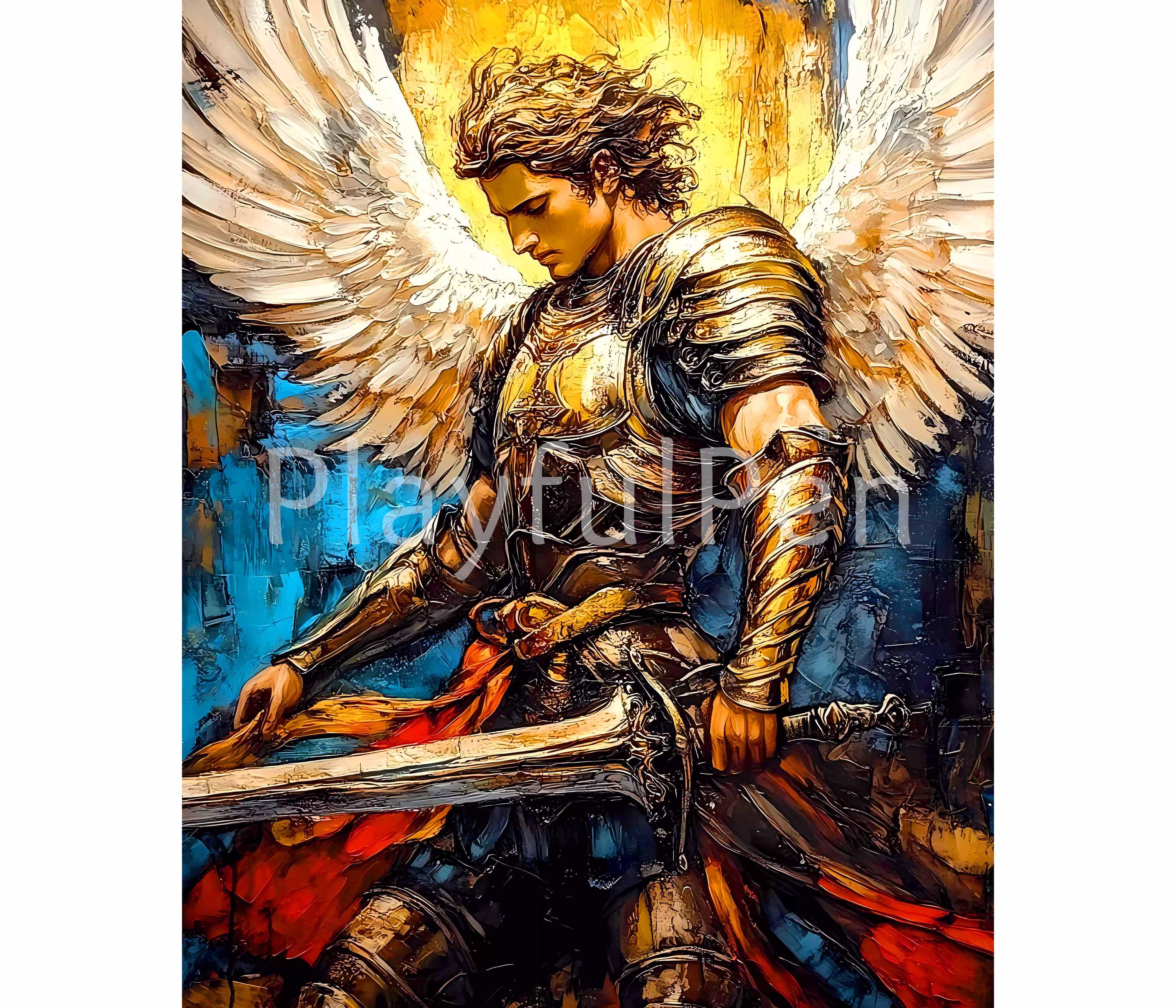 Michael the Archangel Printable Wall Art, St Michael Catholic