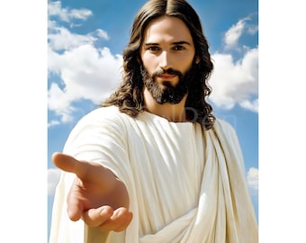 Jesus Saves Poster,  Printable Wall Art, Christian Wall Art Print, Follow Jesus, Christ is Calling Poster, Jesus Painting, Digital Download