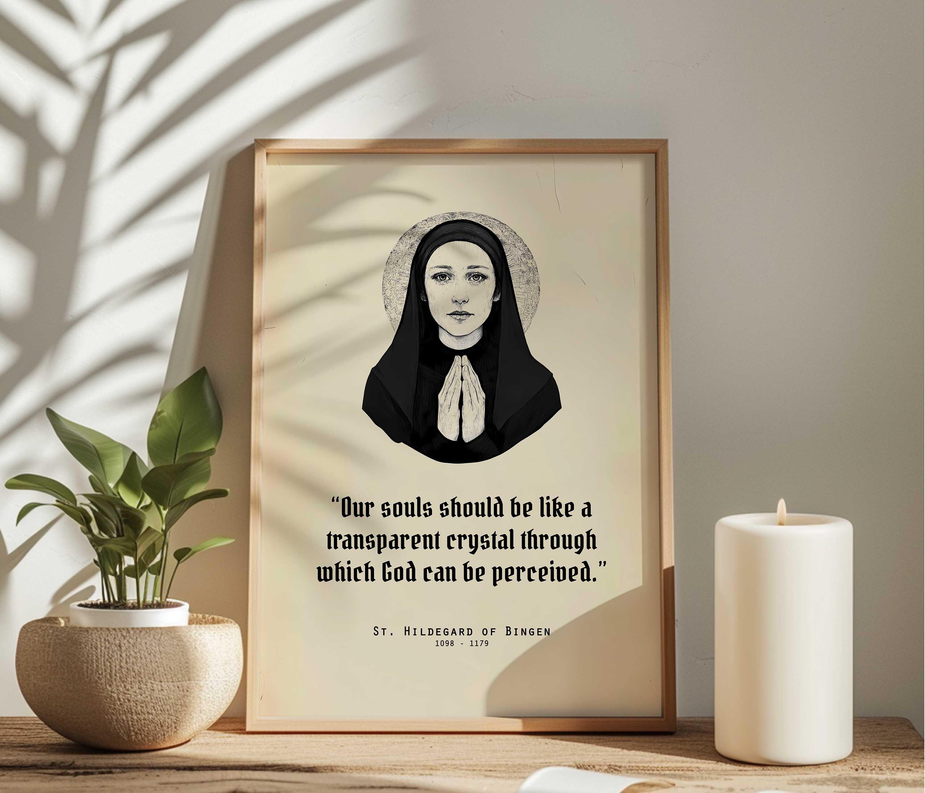 St Hildegard Quote Wall Art, Saint Hildegard of Bingen Quotes, Saint ...