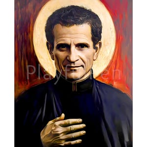 St John Bosco Wall Art Printable, Saint Don Bosco Catholic Priest Educator Poster Print, Salesians of Don Bosco, Digital Download #9327