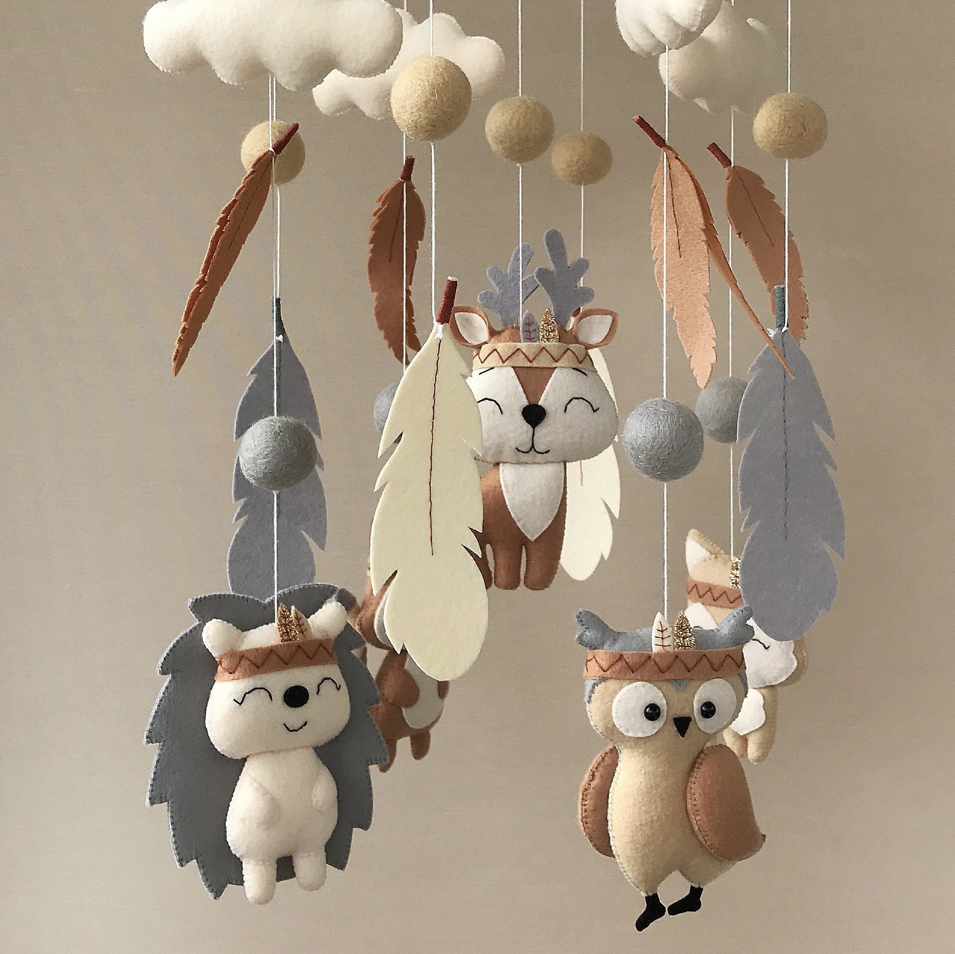 Baby Mobile Waldtiere. Waldkinderzimmer Mobile Junge. Boho Etsy