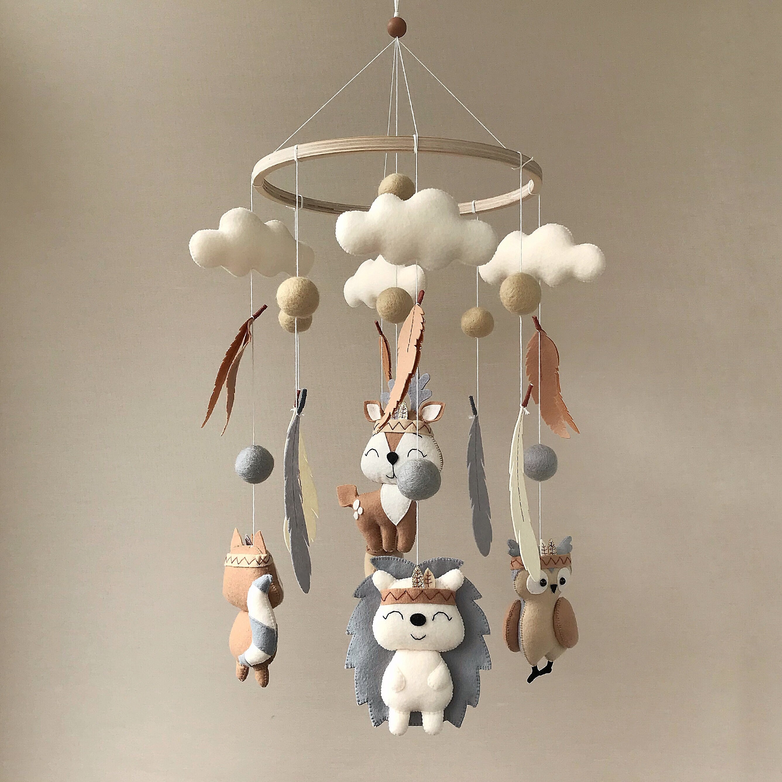 Baby Mobile Waldtiere. Waldkinderzimmer Mobile Junge. Boho Etsy
