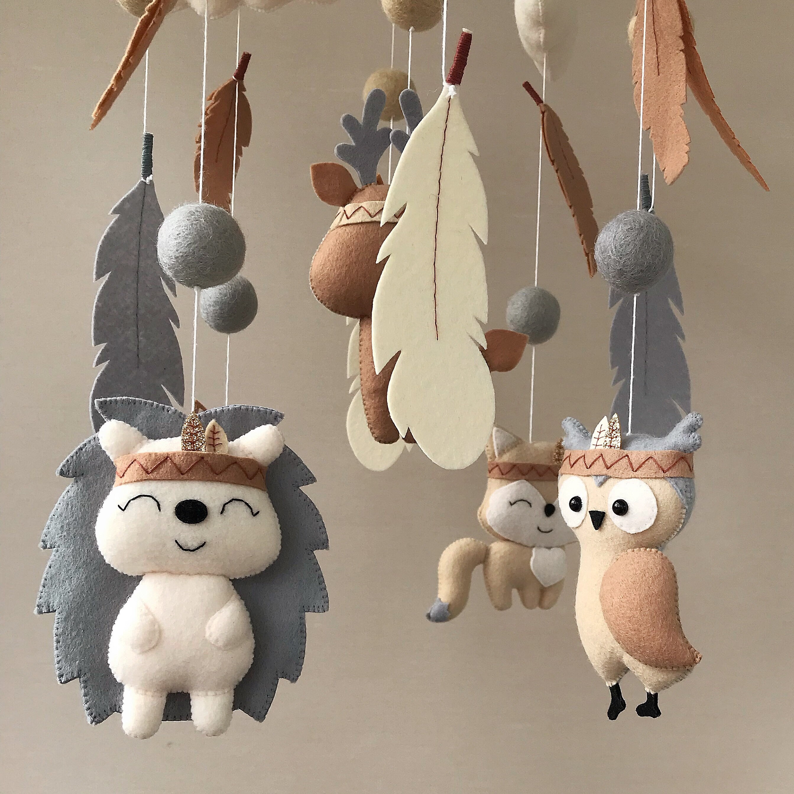 Baby Mobile Waldtiere. Waldkinderzimmer Mobile Junge. Boho Etsy