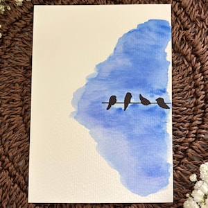 Karte / Grußkarte / Postkarte / Geburtstagskarte / Aquarellkarte / Vögel