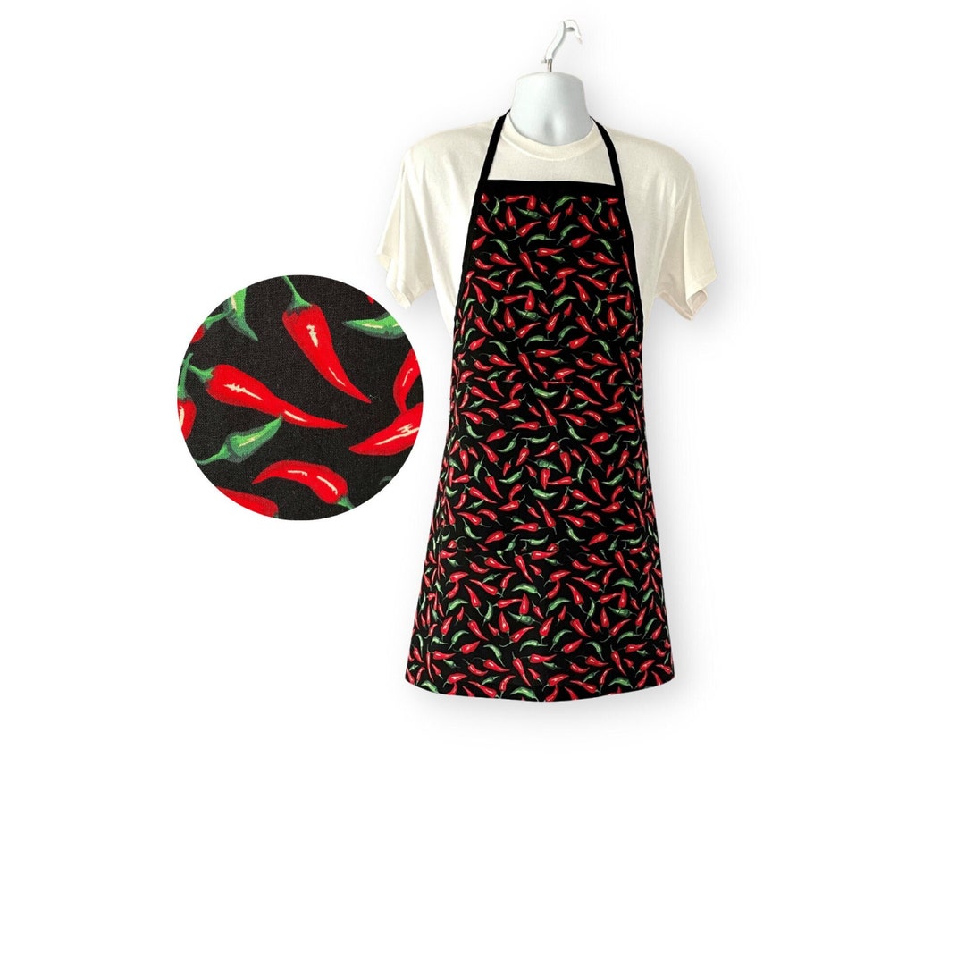 Chili Pepper Apron Gourmet Cooking Apron Hot Peppers Bib Etsy