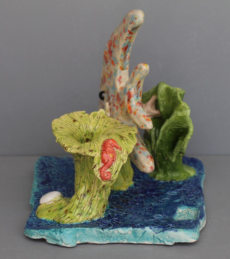 Hand sculpted ceramic fish Kaleidoscope Fish