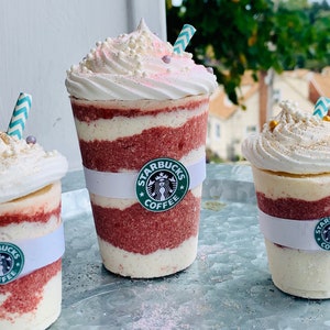 Peppermint mocha frappe bathbombs bath bombs frappe bath bomb Starbucks gift set bath gift set Christmas bath holiday gift image 1