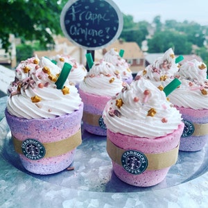 Bath bomb_unicorn bath bomb_frappe bath bomb_frappe__gift for girl_party favors_girl party favor__bridal shower gift_kid bath bomb image 1