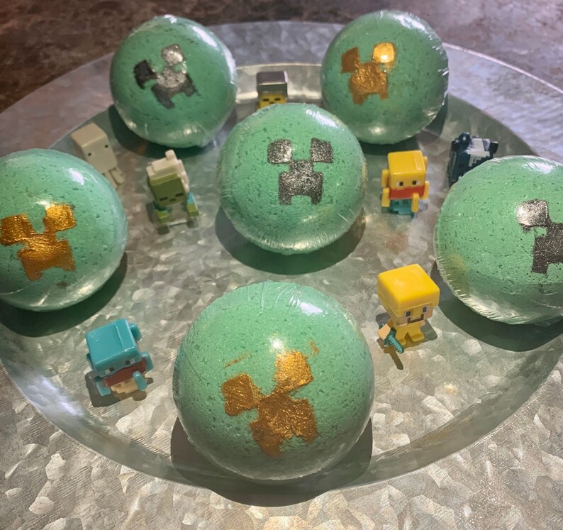 Bath bomb_minecraft_kids bath bombs_bath gift set_fun color | Etsy