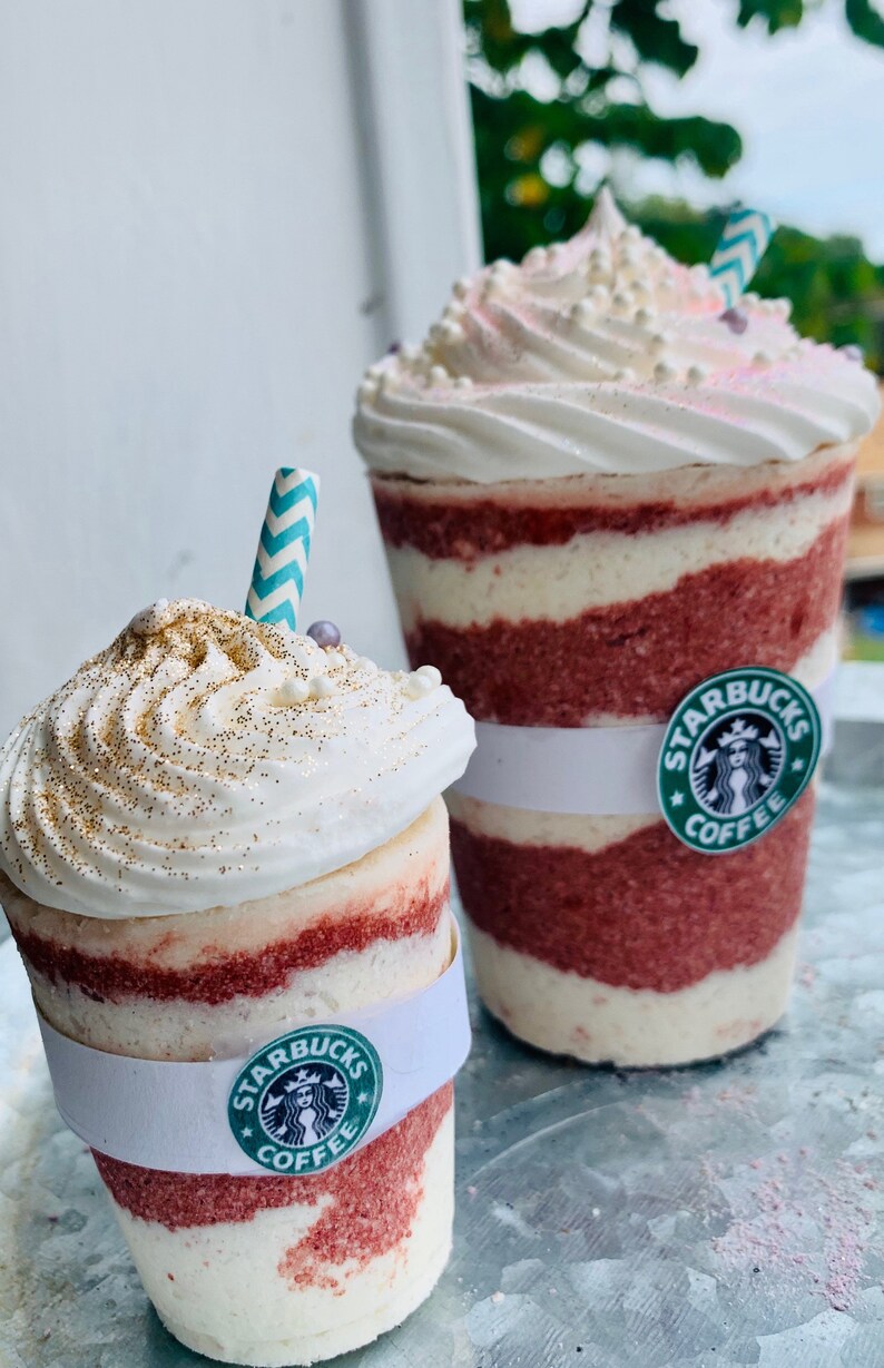 Peppermint mocha frappe bathbombs bath bombs frappe bath bomb Starbucks gift set bath gift set Christmas bath holiday gift image 4