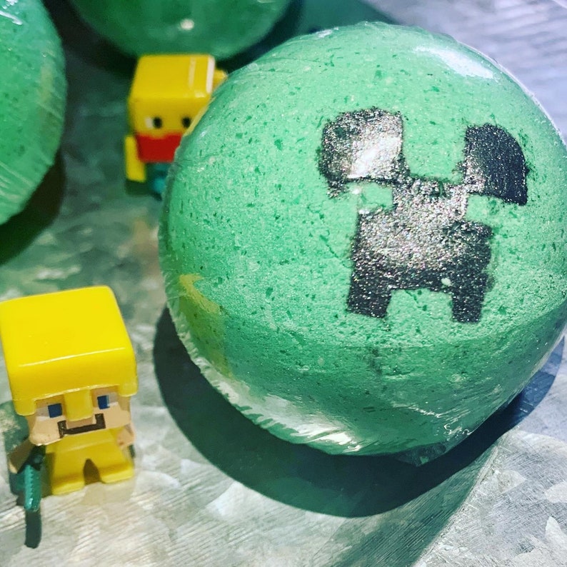 Bath bomb_minecraft_kids bath bombs_bath gift set_fun color | Etsy