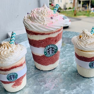 Peppermint mocha frappe bathbombs bath bombs frappe bath bomb Starbucks gift set bath gift set Christmas bath holiday gift image 2