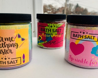 Bath salts_rose_fruit loops_Mardi gras_bath set_bath gift_bath shake